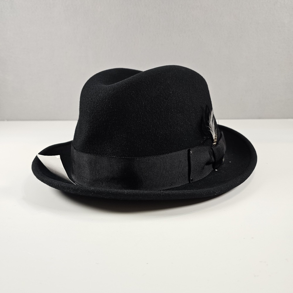 Bailey 1922 Tino Fedora Hat XXL Black 100% Wool LiteFelt USA Made NWT 7001